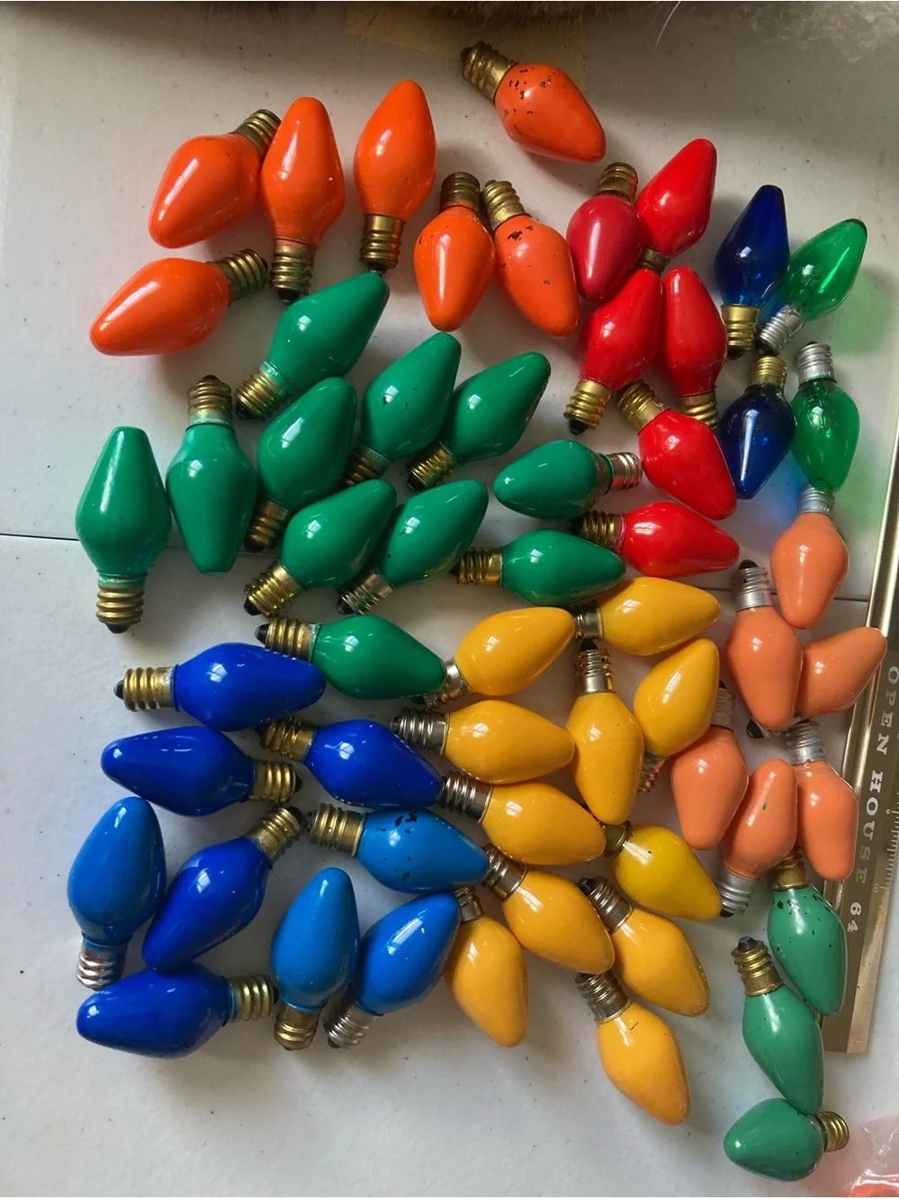 Vintage Multi-Color C9 Christmas Light Bulbs - Assorted Brights Untested